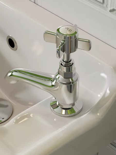 Chrome-Antique Victoria Style Hot and Cold Separate Bathroom Faucet