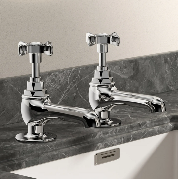 Chrome-Antique Victoria Style Hot and Cold Separate Bathroom Faucet