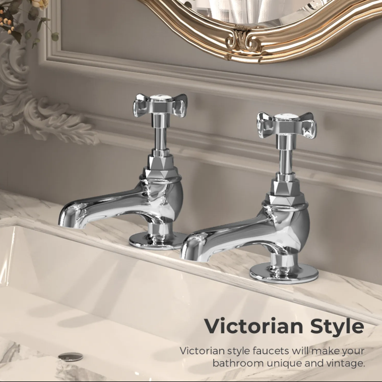 Chrome-Antique Victoria Style Hot and Cold Separate Bathroom Faucet