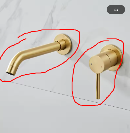 Brushed gold cover plate wall mounted faucet replacement