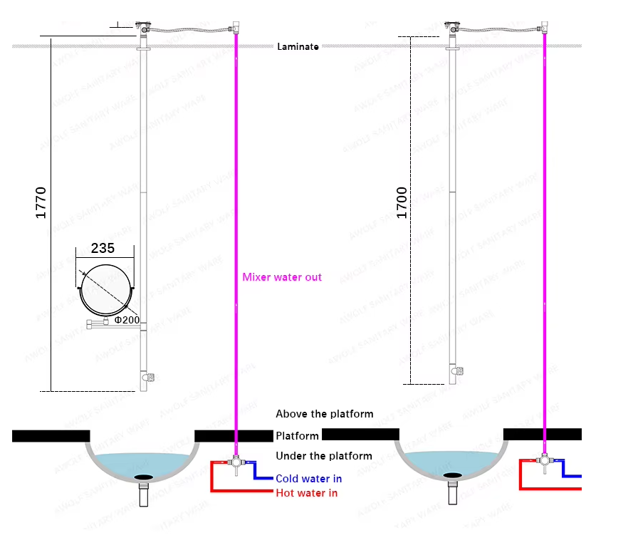 Salvatori Pipe - Ceiling Mount Bathroom Faucet