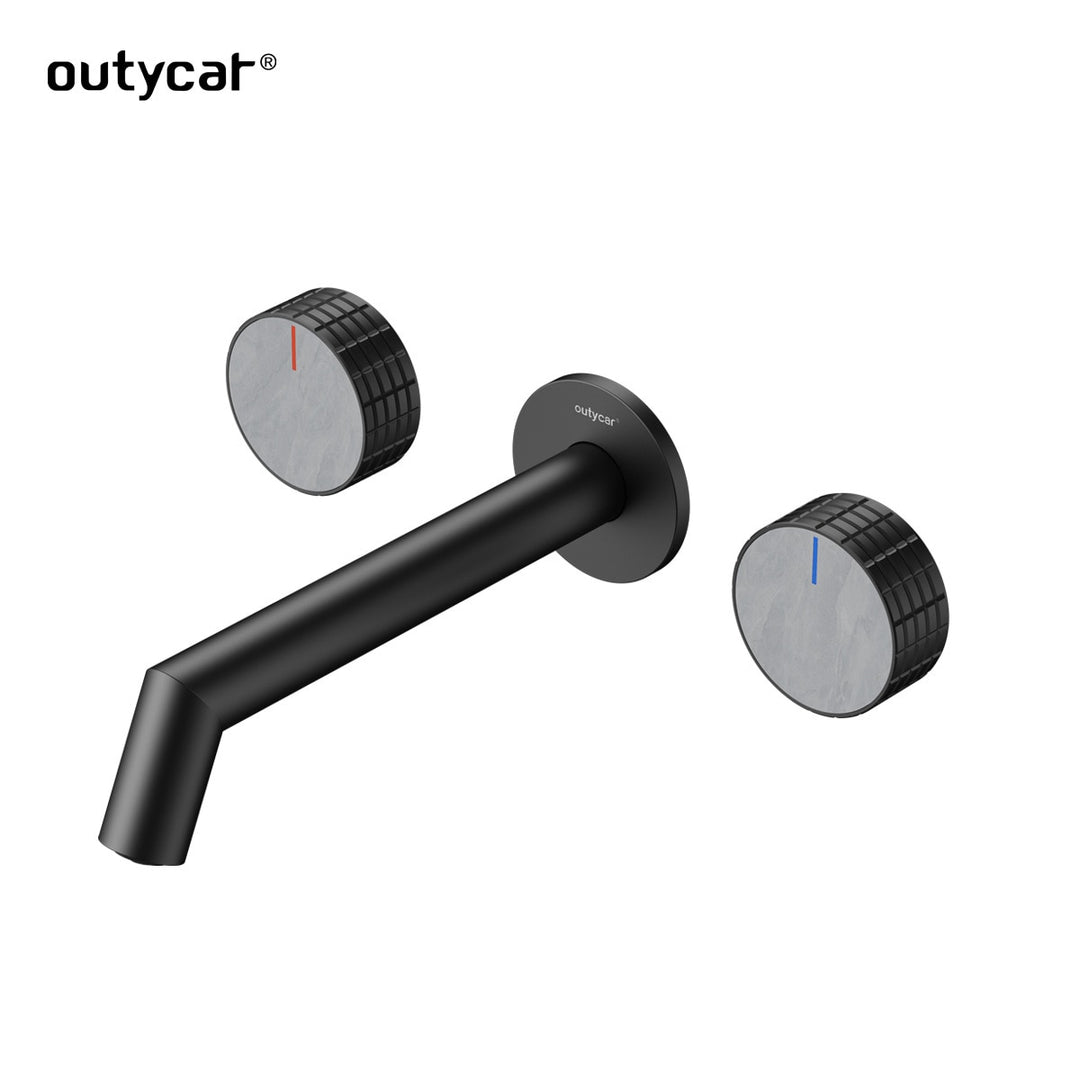 Circo-Wall Mounted 2 marble stone Knobs hot and cold bathroom faucet