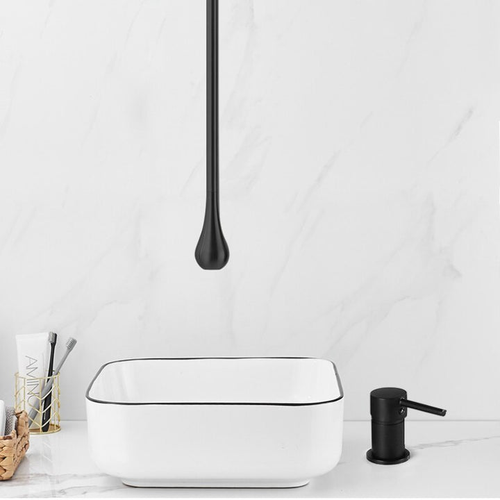 Tear drop- Ceiling Mount Faucets with deck mount lever control
