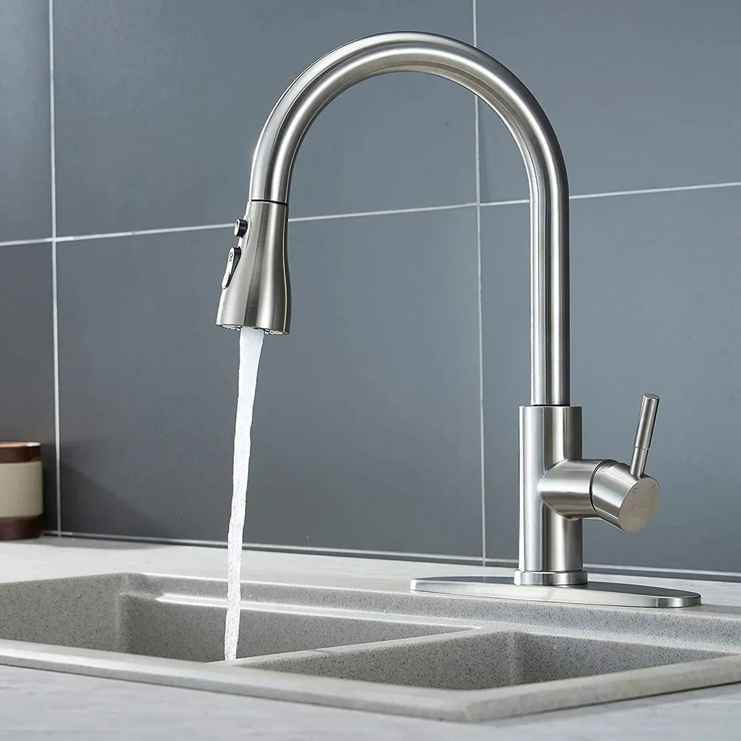 Dual Mode Kitchen Sink Faucet ABS Pull-Out Water Tap Water-Saving Shower Faucets Nozzle Adapter Sprinkler Splash-Proof Filter