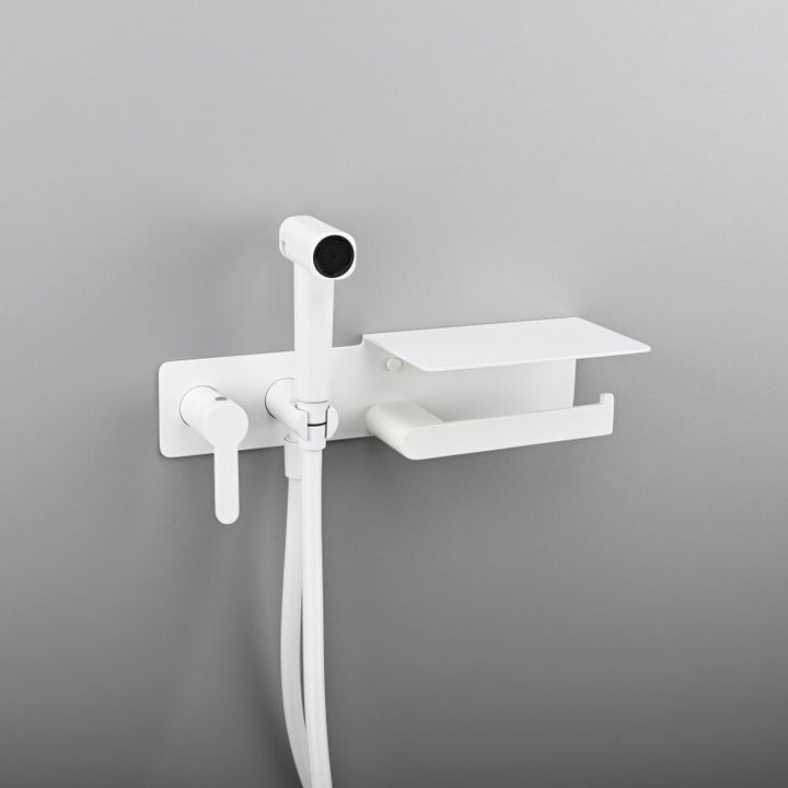 2-1 Wall Mounted Bidet hand Held Sprayer hot and cold mixer with toilet Iphone paper holder