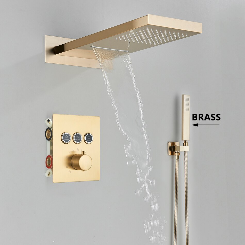 Niagara- CSA watefall rain 3 way function diverter thermostatic  shower set