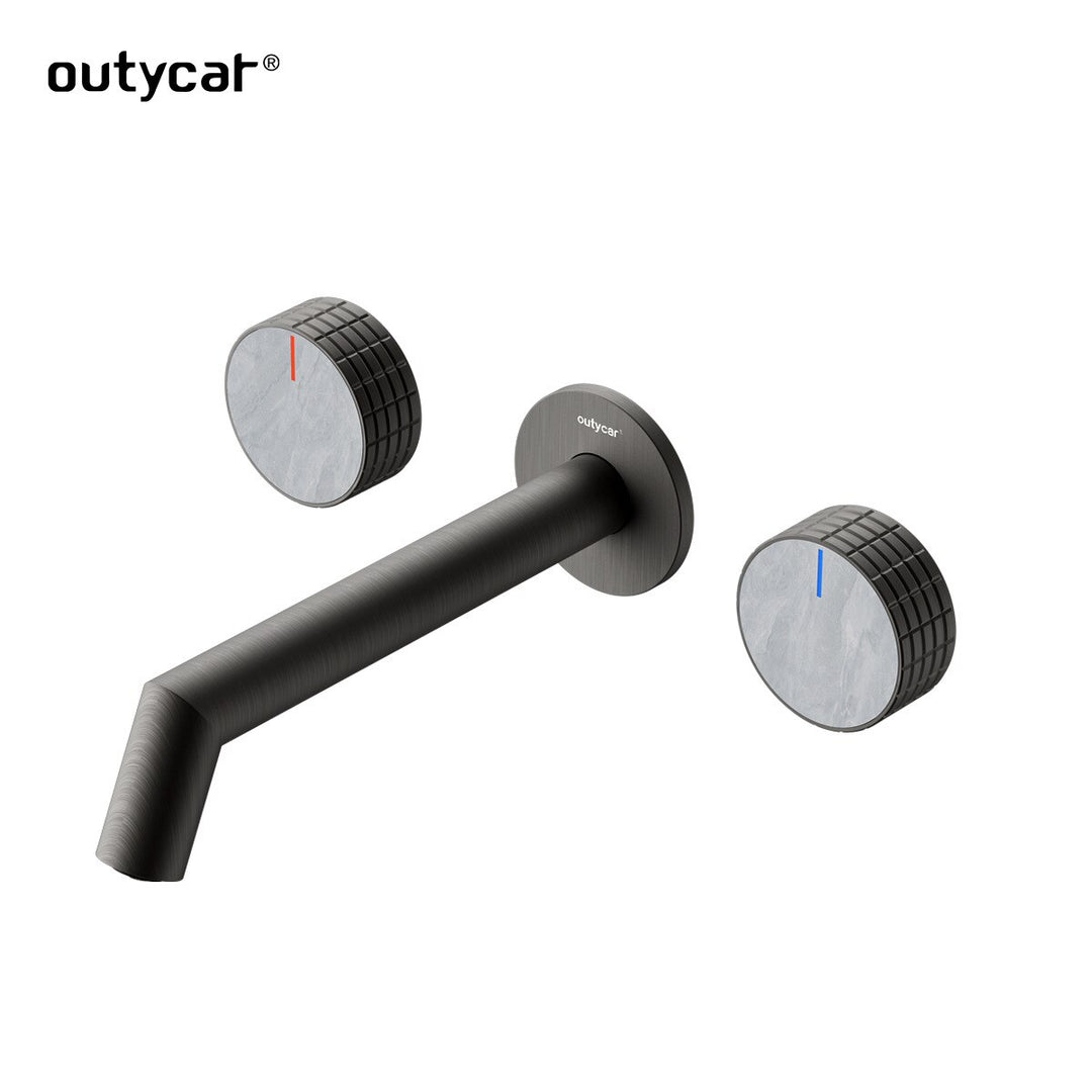 Circo-Wall Mounted 2 marble stone Knobs hot and cold bathroom faucet