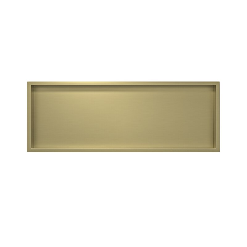 Brushed gold stainless steel 304 rectangular wall mounted bathroom shower niche shelve 37" x13" x 4"