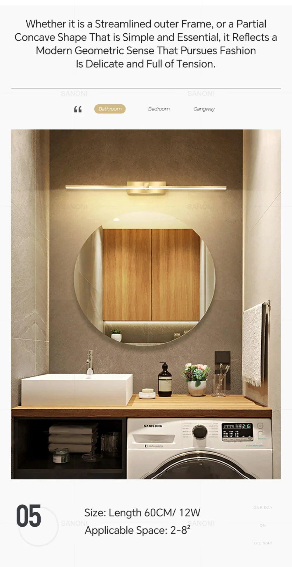 Modern LED Wall Light Vanty Lamp Aluminum Wall Sconce for Bathroom Mirror Headlight Indoor Lighting Fixture Luster Make Up Light