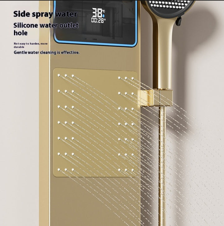 Tik Tok Brushed Gold Exposed Shower Panel System