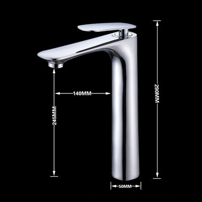 Red tall vessel faucet