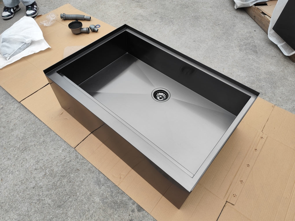 Black Grey Gun-Pet Dog bath tub mudroom washing station 16 gauge commercial grade stainless steel