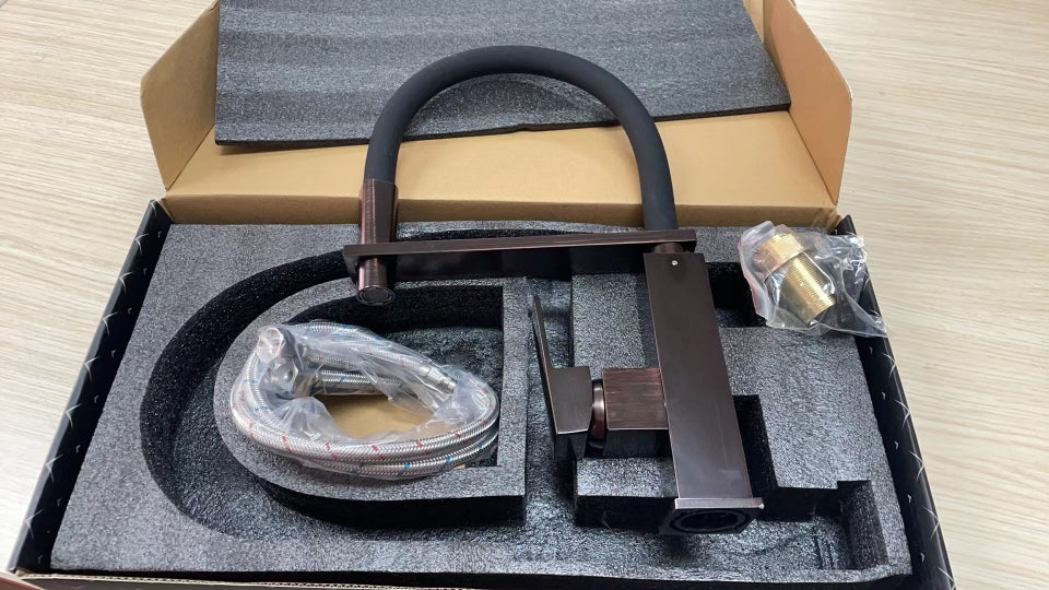 Cafe Brushed Copper - Brushed bronze Industrial Hose Nine Model Kitchen Faucet