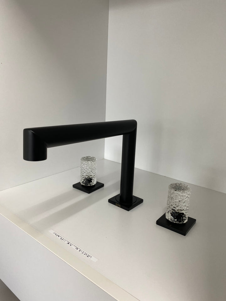 Andalucia-Nordic design - 8" inch with crystal handles wide spread bathroom faucet