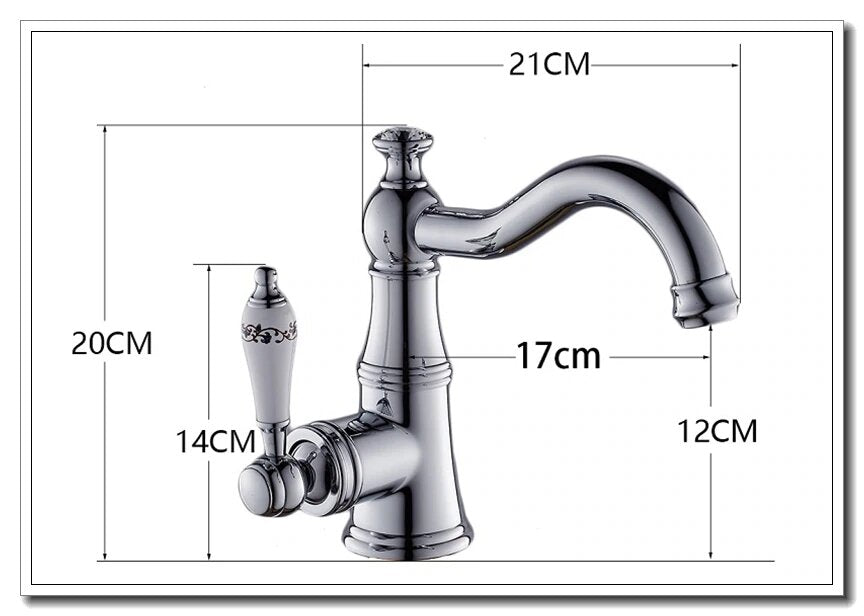 Charles-Gold Antique Victorian With Porcelain handle Single Hole Lavatory Faucet