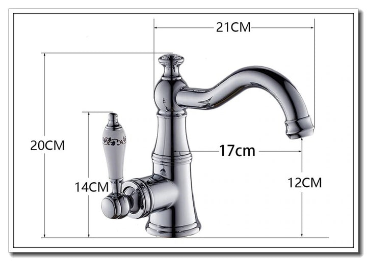 Charles-Gold Antique Victorian With Porcelain handle Single Hole Lavatory Faucet