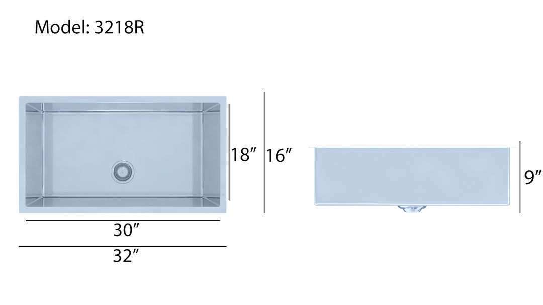 Brushed Brass-16 Gauge Commercial Grade Kitchen Sink Single Bowl 304 Stainless Steel with Nano Coated Technology