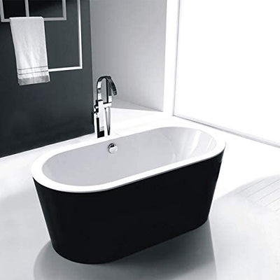 Black Freestanding Tub Oval Shape 59"