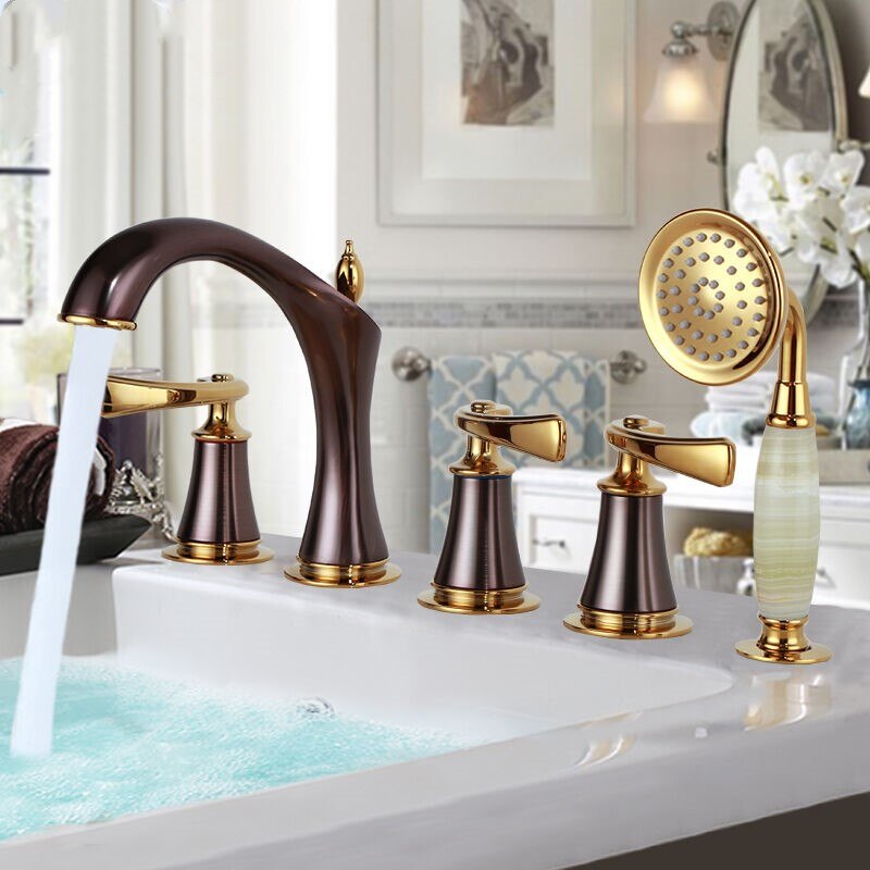 Bellagio- 5 holes deck mounted bathtub filler faucet set