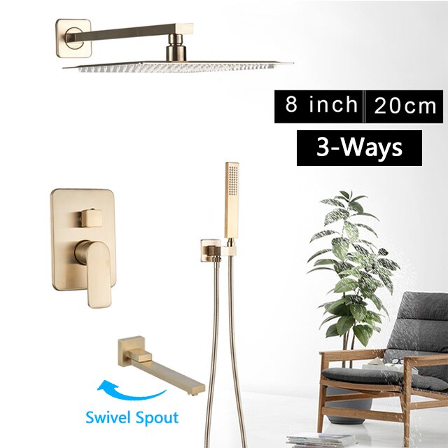 Brushed gold CSA - 2 and 3 way pressure balance shower kit