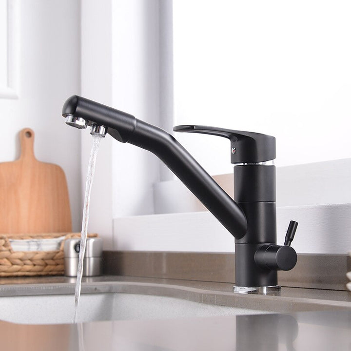 Chrome -Black Dual 2 way reverse osmisis and kitchen faucet