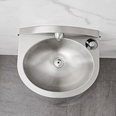 Commercial public stainless steel pedestal sink