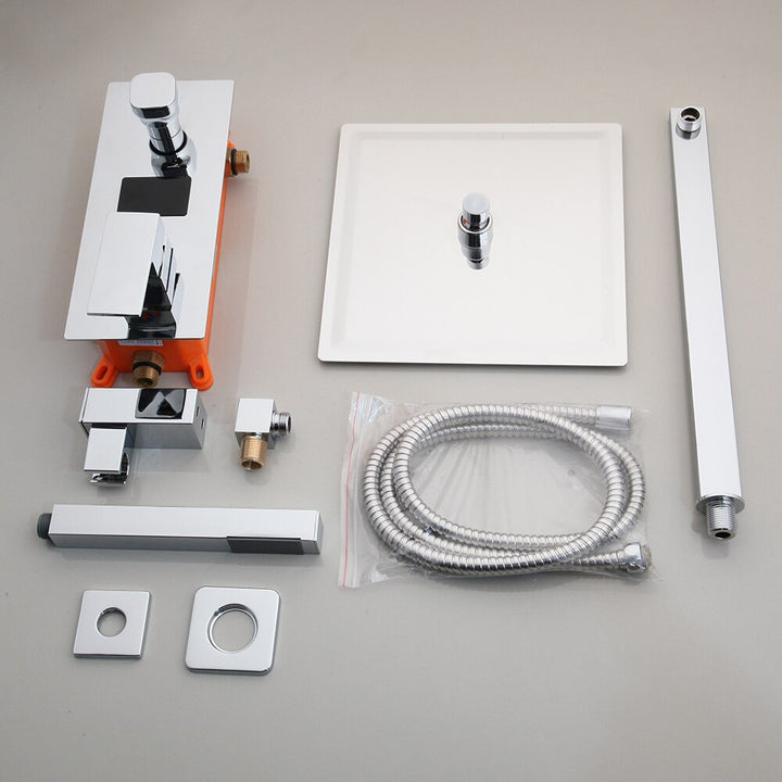 Chrome CSA Square Rain head 2 or 3 way function Thermostactic - Pressure Balance shower kit