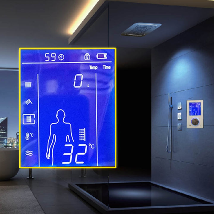 Thermostat Intelligent TouchScreen Shower Smart Mixer Valve Digital LCD Shower Control Panel Concealed