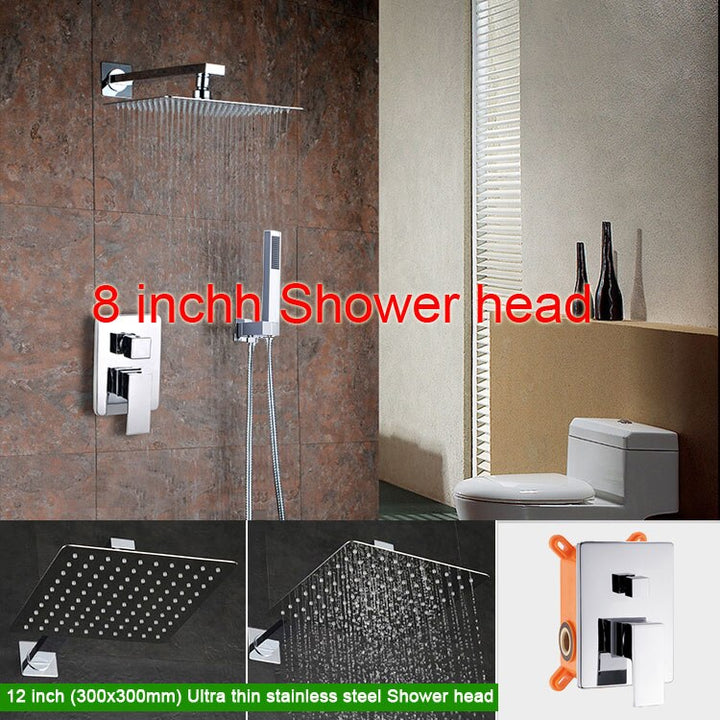 CSA Certified-Black matte-Chrome Square 2 way diverter pressure balance shower kit CUPC