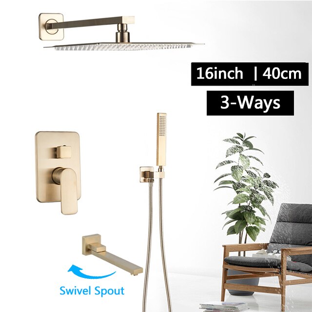 Brushed gold CSA - 2 and 3 way pressure balance shower kit