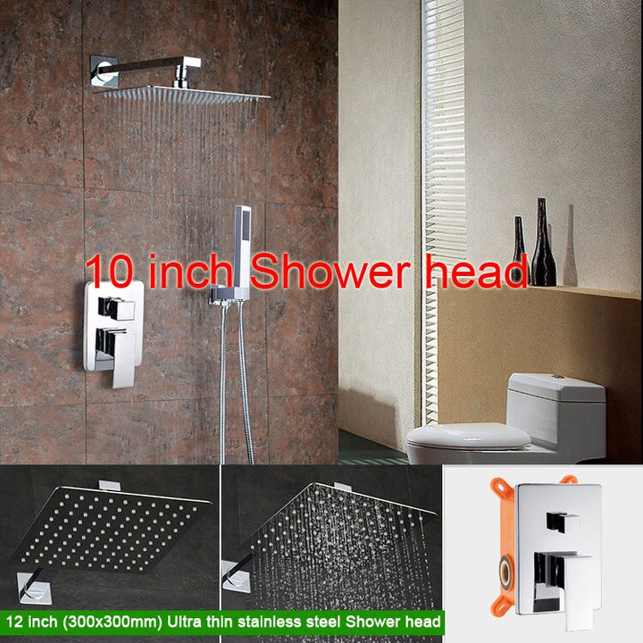 CSA Certified-Black matte-Chrome Square 2 way diverter pressure balance shower kit CUPC