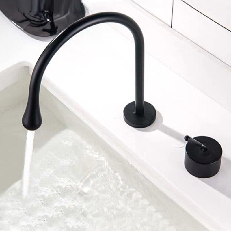 Tear drop-Modern 8" inch wide spread bathroom faucets