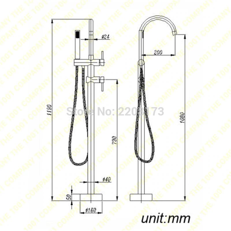 Modern Round Free Standing Bathtub Filler Faucet