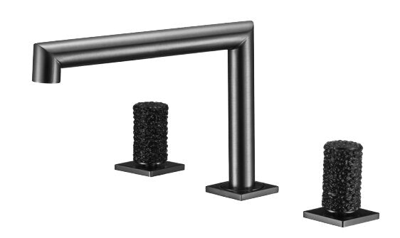 Andalucia-Nordic design - 8" inch with crystal handles wide spread bathroom faucet