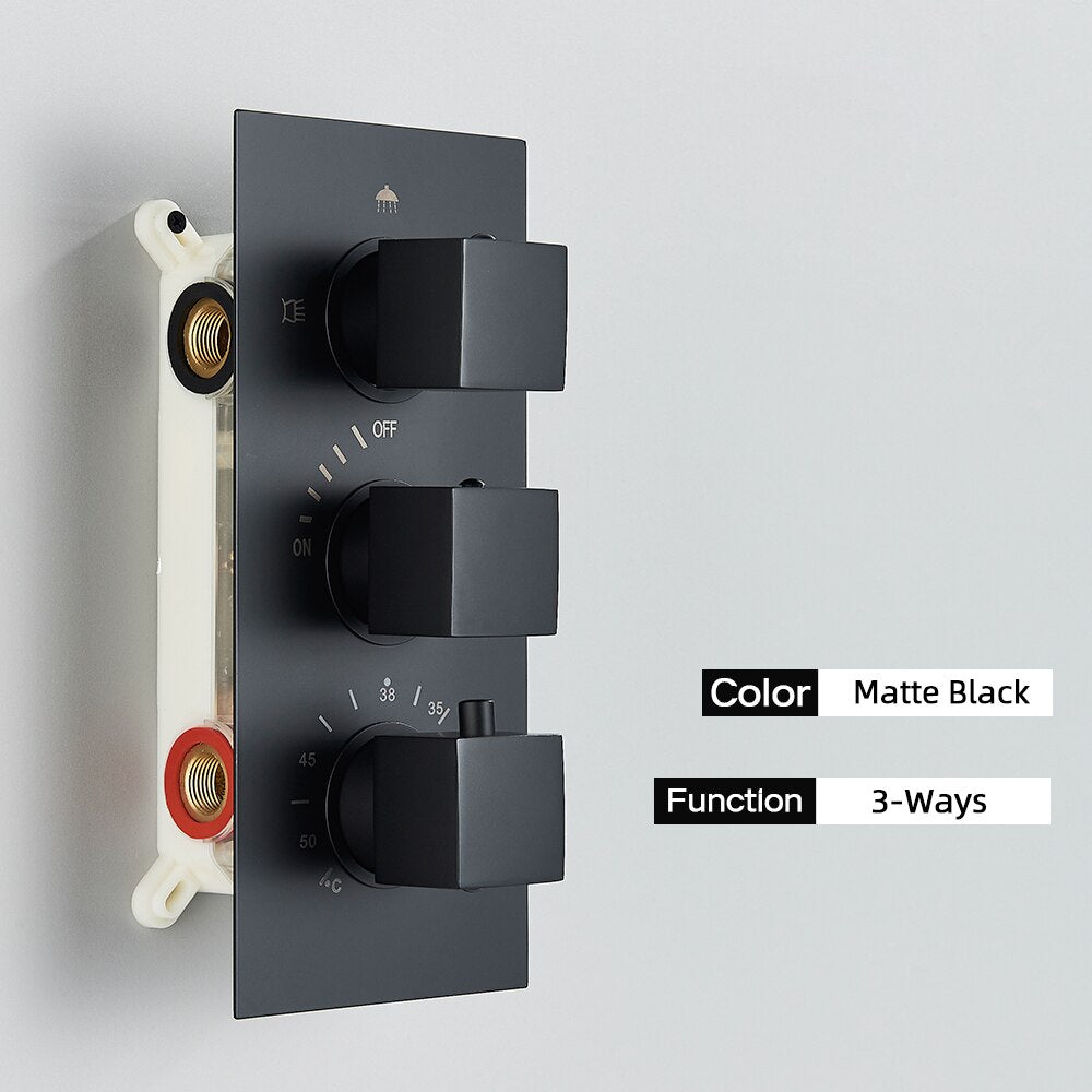 Thermostatic 3 way function with  trim and valve set