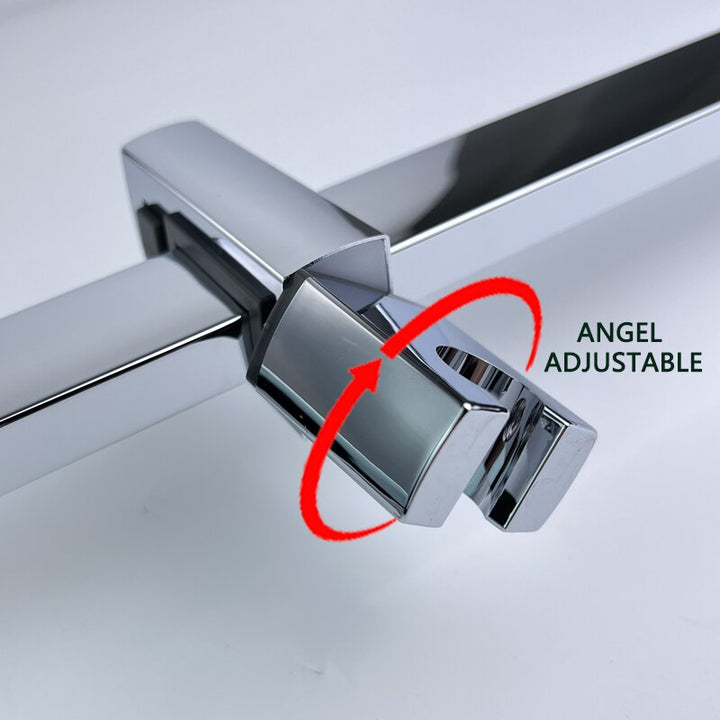CSA certified-Chrome Square 12" Inch Rain Head Pressure Balance 2 way Function Diverter with slide bar Shower Kit
