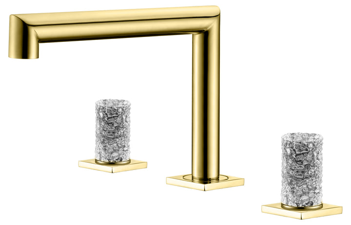 Andalucia-Nordic design - 8" inch with crystal handles wide spread bathroom faucet