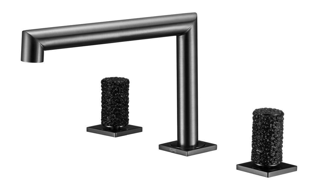 Andalucia-Nordic design - 8" inch with crystal handles wide spread bathroom faucet