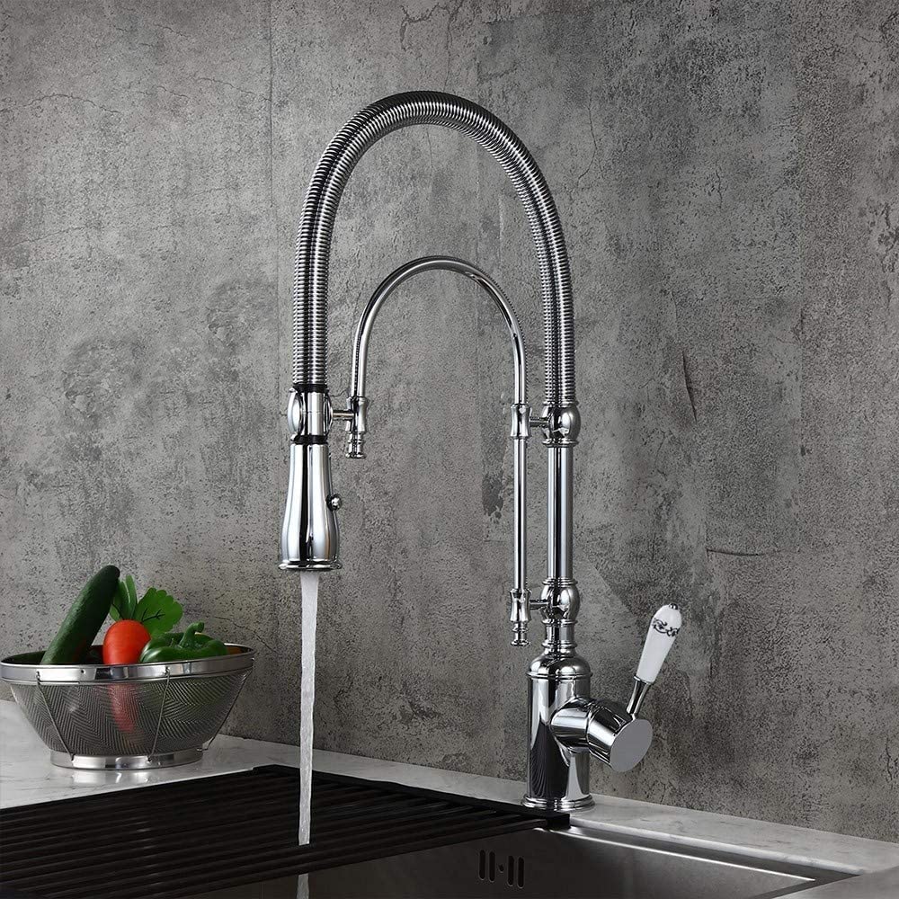 Elisabeth- Victorian Tall Kitchen Island Faucet Dual Pull Our Spayer Mode