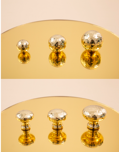 Nordic Gold Polished Hand made  Hammered Cabinet door handles hardware
