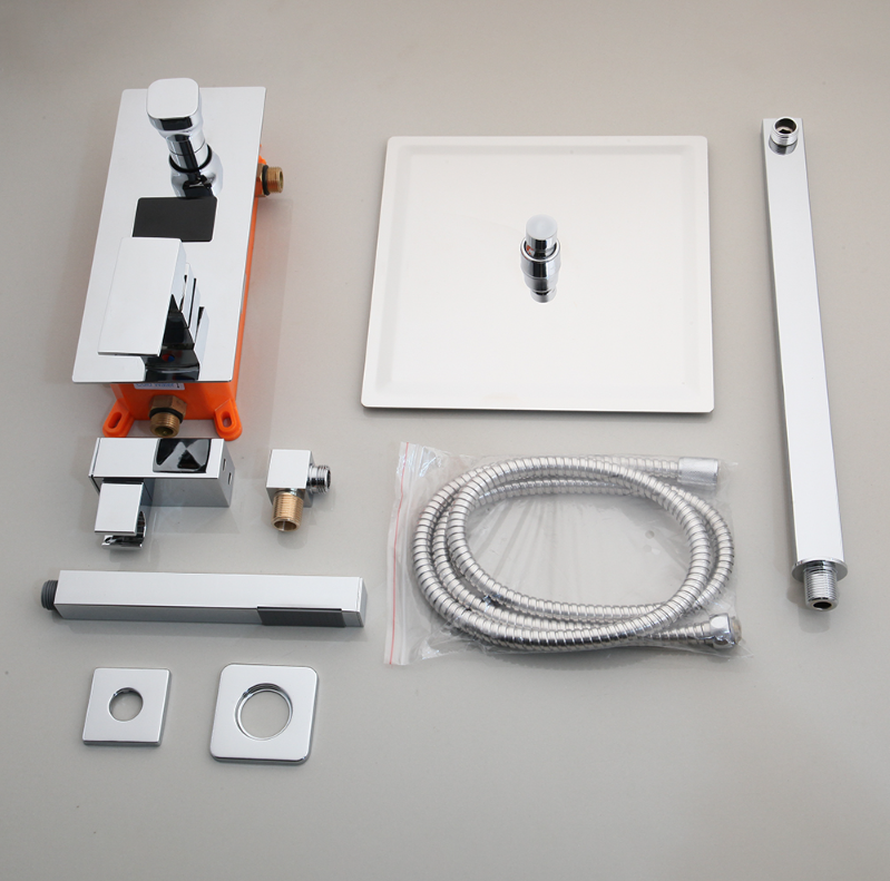 Chrome CSA Square Rain head 2 or 3 way function Thermostactic - Pressure Balance shower kit