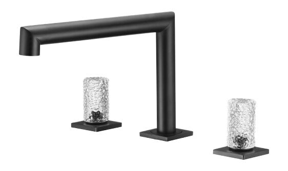 Andalucia-Nordic design - 8" inch with crystal handles wide spread bathroom faucet