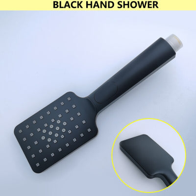 Black square slide bar shower set
