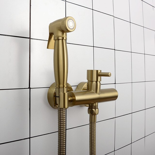 Brushed Gold-Black-Chrome Hot u0026 Cold Manual mixer valve bidet spray se –  sanicanada
