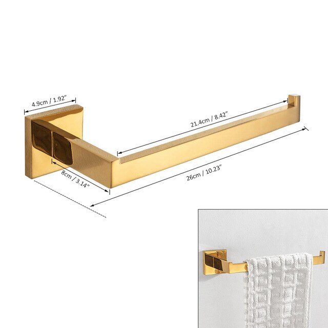 Gold Polished Bathroom Accessories Set