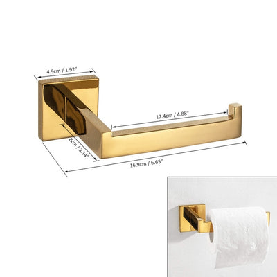 Gold Polished Bathroom Accessories Set