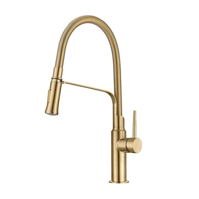 Brushed Gold Tall For Kitchen Island Faucet Chef Style sanicanada