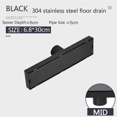 Off Set Black Linear Shower Drains left or right side drain