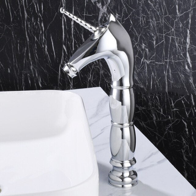 Tall an short Unicorn single hole bathroom faucet