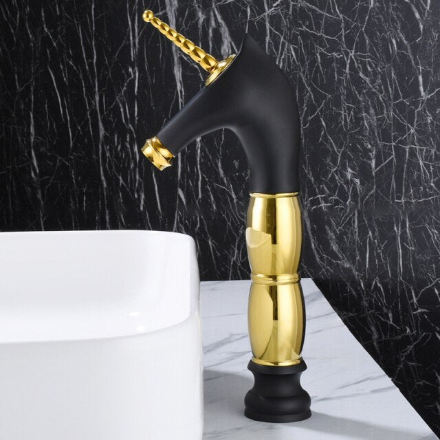 Tall an short Unicorn single hole bathroom faucet